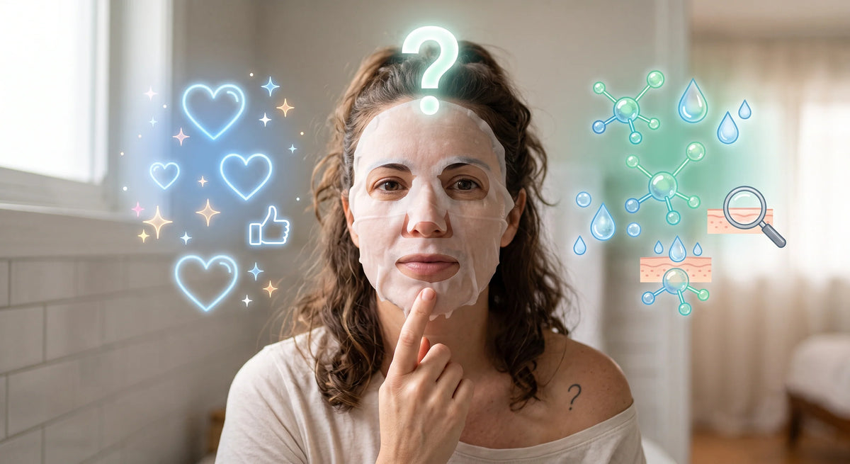 A sheet mask on the face, from a guide to whether sheet masks actually work