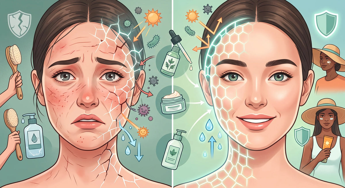 A damaged skin barrier, from a guide to recognising and repairing it