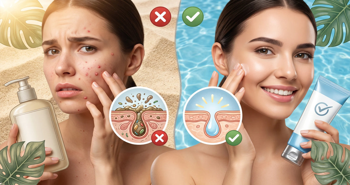 Breakouts caused by sunscreen, and how to fix them