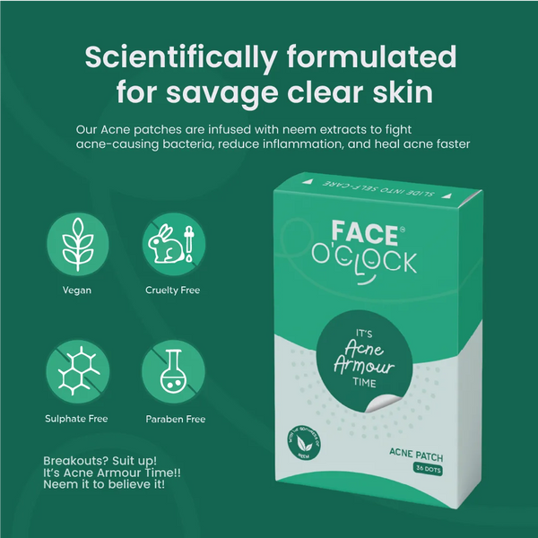 Face O'Clock Neem Acne Armour Patches - vegan ,Sulphate free, cruelty free, paraben free
