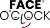 Logo of FACE O'Clock with stylized text and a smiley face.