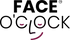 Logo of FACE O'Clock with stylized text and a smiley face.