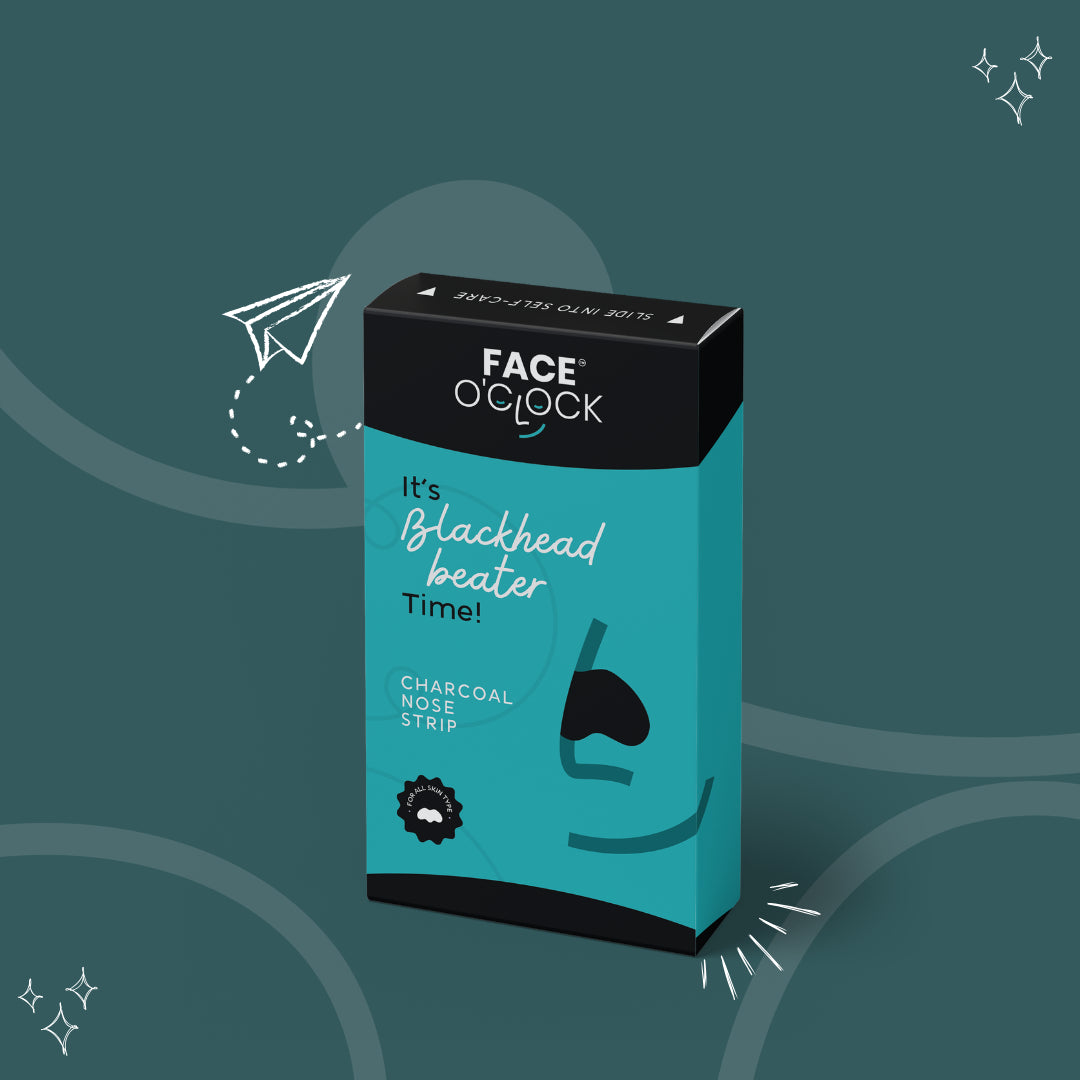 Face O'Clock Blackhead Beater Charcoal Nose Strip - deep pore cleansing, removes blackheads and oil plugs, 
10 strips in one box