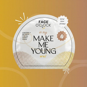 Face O'Clock Ginseng + Retinol Sheet Mask - smoothes fine lines, boosts cell renewal, anti-ageing
