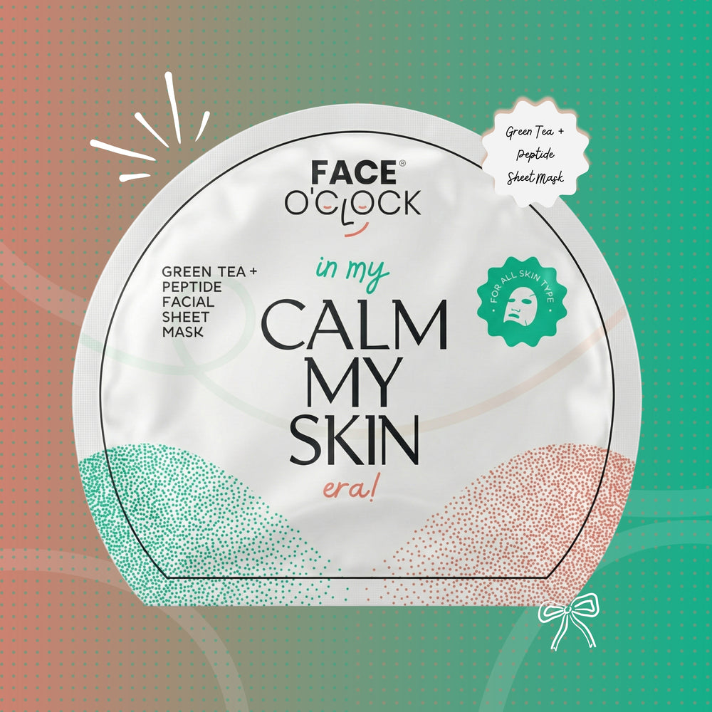 Face O'Clock Green Tea + Peptide Sheet Mask - soothes redness, strengthens skin barrier, calms irritation
