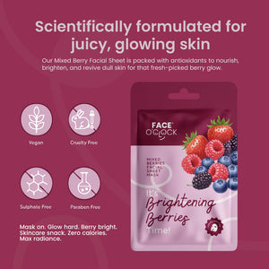 Face O'Clock Brightening Berries Sheet Mask — antioxidant-rich, smoothes and brightens dull skin