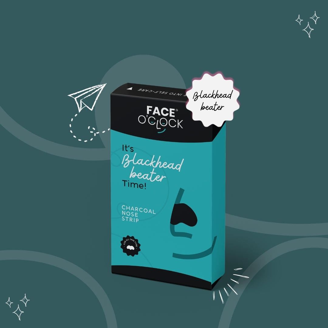 Face O'Clock Charcoal Blackhead Beater nose strips, pack of 10, for deep pore cleansing