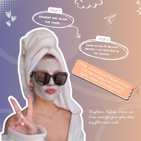 How to use Face O'Clock Pearl + Niacinamide Sheet Mask - unfold, apply on face, leave 15-20 minutes, remove and glow

