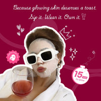 Face O'Clock Rewind Red Wine Sheet Mask - Resveratrol and antioxidants, firms, brightens, fades dark spots


