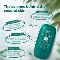 Face O'Clock Second Skin Fluid Sunscreen SPF 50 PA++++ 50 ml, broad spectrum UVA and UVB protection