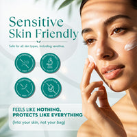 Face O'Clock Second Skin Fluid Sunscreen, lightweight fluid texture with no white cast, formulated for Indian skin